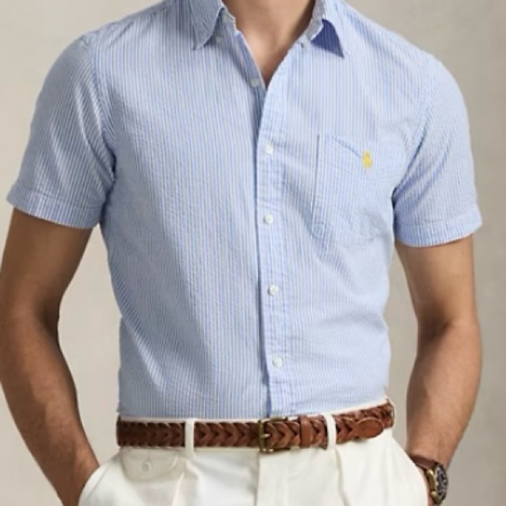 Ralph Lauren Seersucker Prepster Classic Fit Shirt Men’s size L